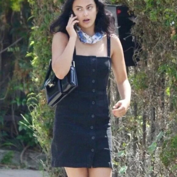 41. Aritzia Wilfred Free Shasta Button-Front Black Mini Dress Fitted Bodice 4 - Picture 1 of 10